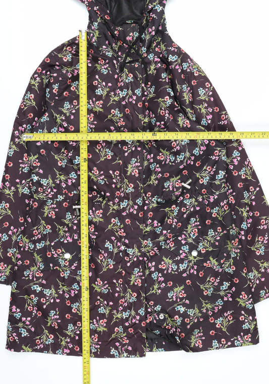 Peacocks Womens Multicoloured Floral Waterproof Rain Coat Size 12