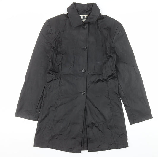Rampage Womens Black Long Rain Coat Medium Water Resistant