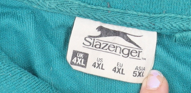 Slazenger Men's Green 4XL Polo Shirt Regular Fit Cotton