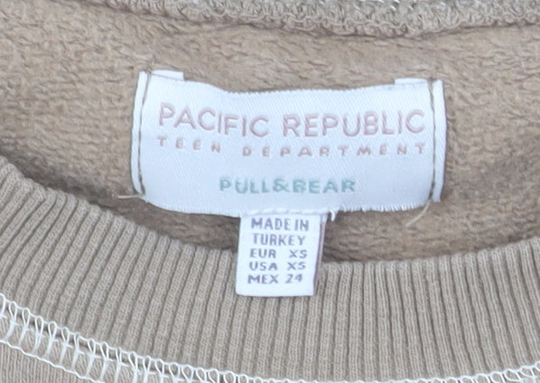 Additional view of Pull&Bear Teen Beige New York 1991 Crew Neck Sweatshirt XS