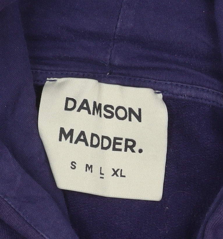 Damson Madder Men's Purple Graphic Pullover Hoodie Size L