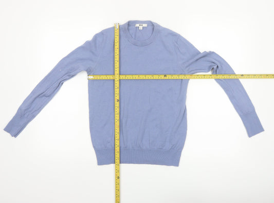 Uniqlo Women Blue Wool Crew Neck Pullover Jumper Size S
