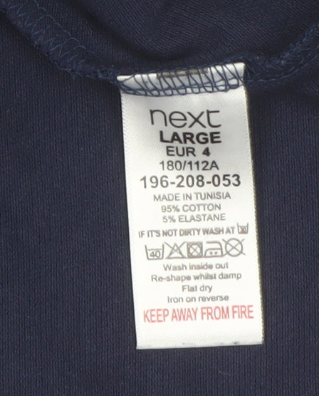 Next Men’s Blue Long Sleeve Stretch Polo Shirt Size L