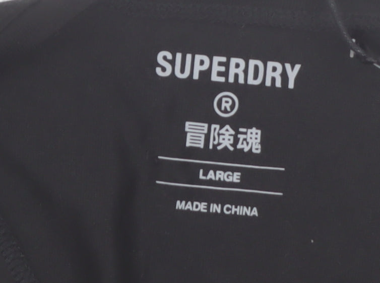 Superdry Mens Black Sleeveless Tank Top L Regular Fit