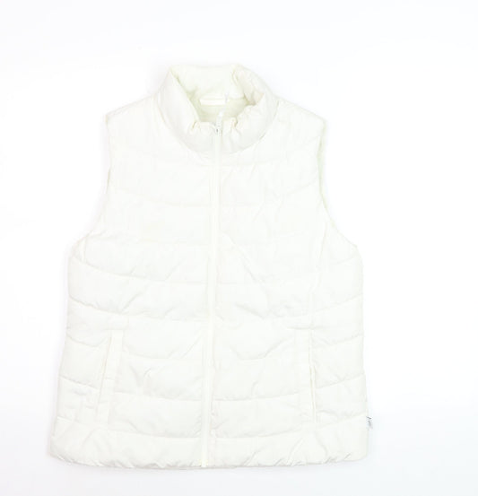 GAP Women’s White Puffer ColdControl Waistcoat Size S