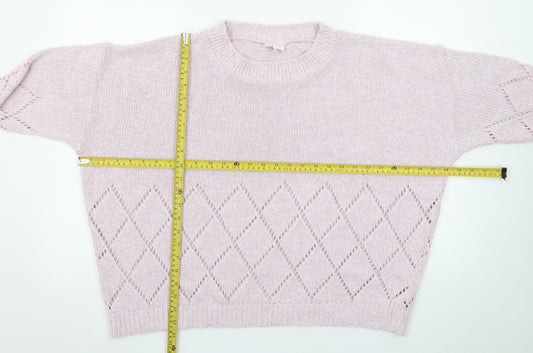 Next Women’s Pink Diamond Knit Crew Neck Jumper Size 20