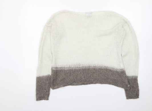 Additional front view of Pull&Bear Teens Beige Open Knit Mohair Blend jumper S