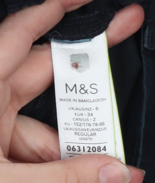 Marks and Spencer Womens Blue Cargo Trousers Size 6 Regular