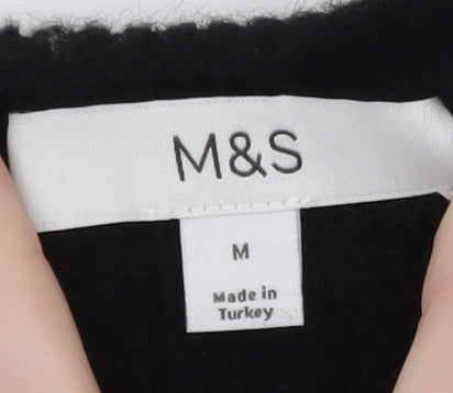 Marks and Spencer Women’s Black Cable-Knit Ruffle Jumper M
