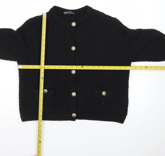 Marks and Spencer Women's Black Knit Button Cardigan Medium