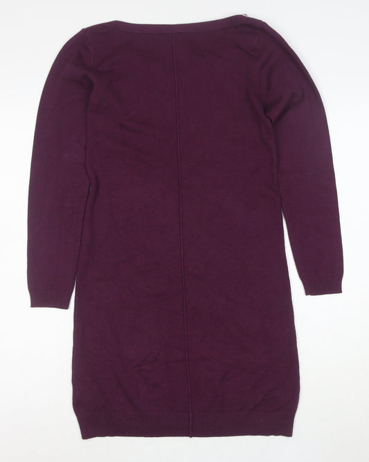 Intuition Women Purple Size 10 Jumper Dress Knit Long Sleeve