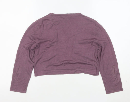 Kaliko Womens Purple Size 10 Long Sleeve Shrug Cardigan