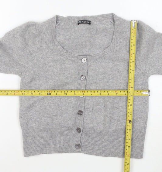 Marks and Spencer Women’s Grey Cashmere Scoop Neck Cardigan Size 14
