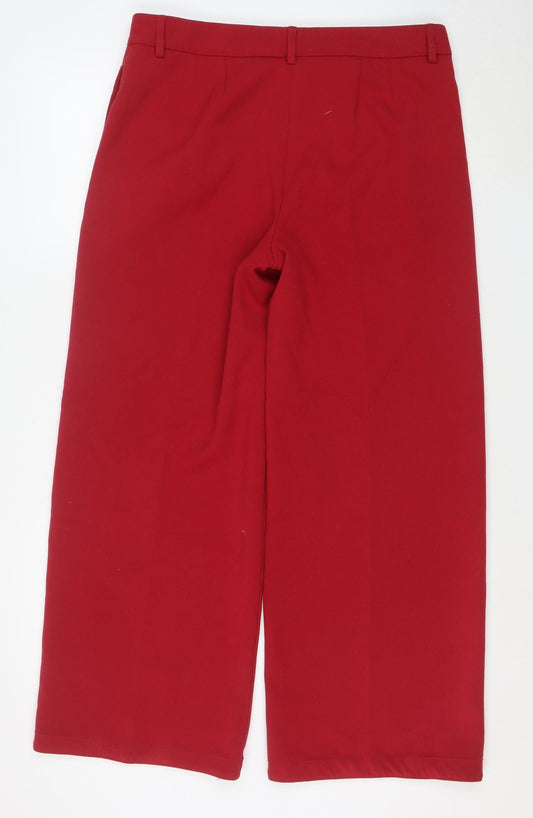 Marks and Spencer Women Red Cropped Trousers Size 14 Regular Fit