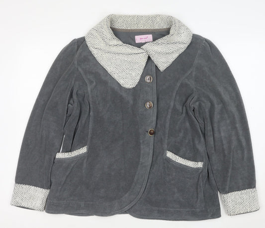 Marks and Spencer Women’s Grey Knit Trim Fleece Jacket XL