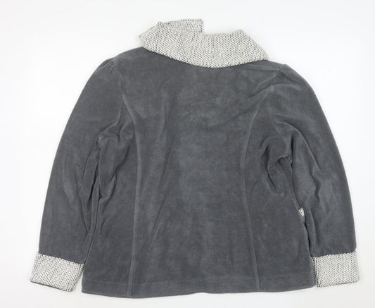Marks and Spencer Women’s Grey Knit Trim Fleece Jacket XL