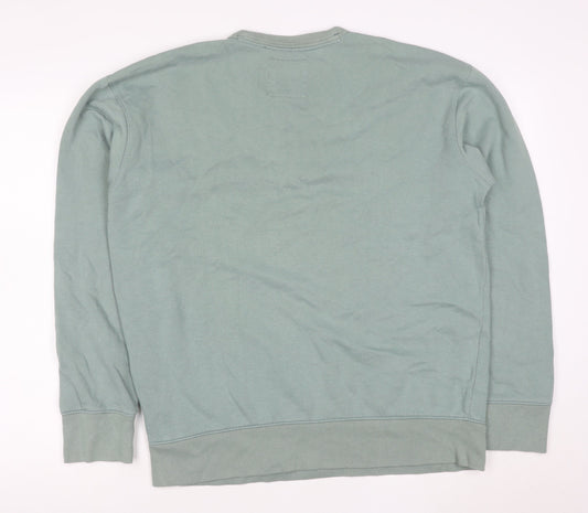 Hollister Men’s Green Embroidered Logo Crew Neck Sweatshirt Size L
