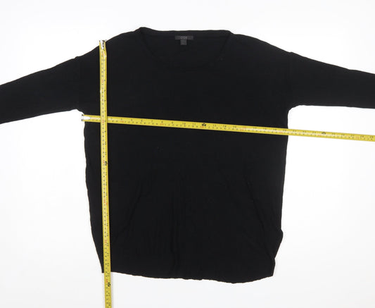 COS Women's Black Cotton Crew Neck Long Sleeve Pullover Jumper Size 8