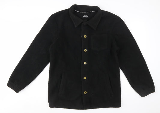 Threadbare Men's Black Fleece Button-Up Jacket Size M