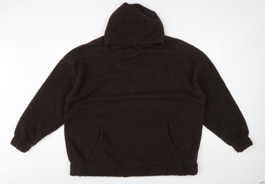 Next Mens Black Fleece Pullover Hoodie Size L Warm Winter Casual