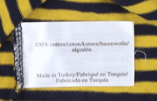 Laura Ashley Women’s Yellow Striped Cotton Long Sleeve T-Shirt UK 14