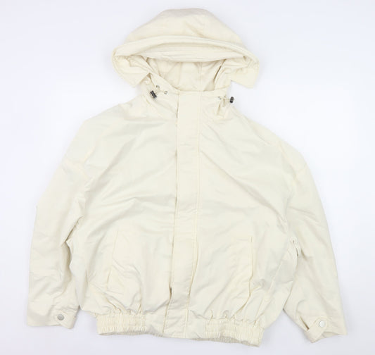 William Look Men's Ivory Hooded Water Resistant Jacket Size M