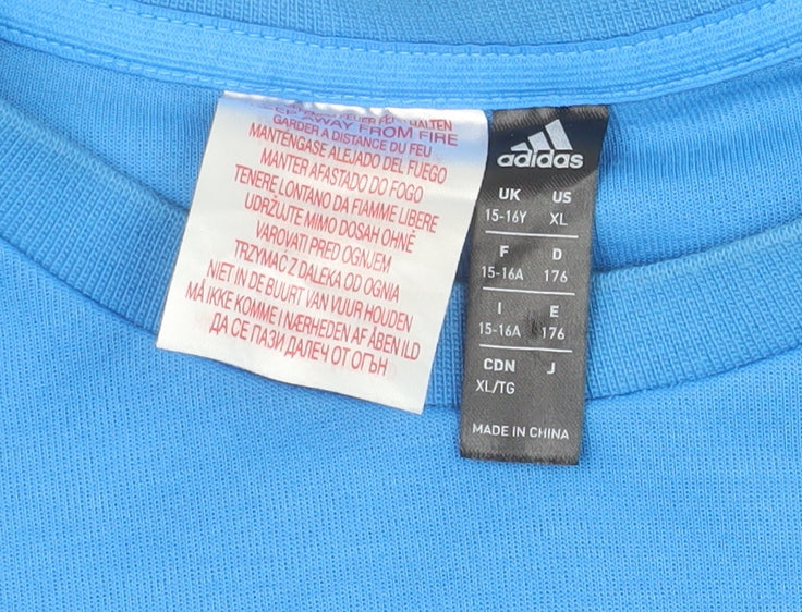 Additional view of Adidas Teens Blue Black LEGO Graphic Pullover Sweatshirt XL