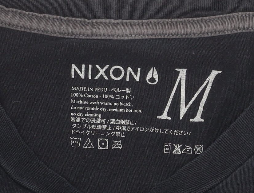 Nixon Men's Black Gothic Vampire Graphic Cotton T-Shirt Size M