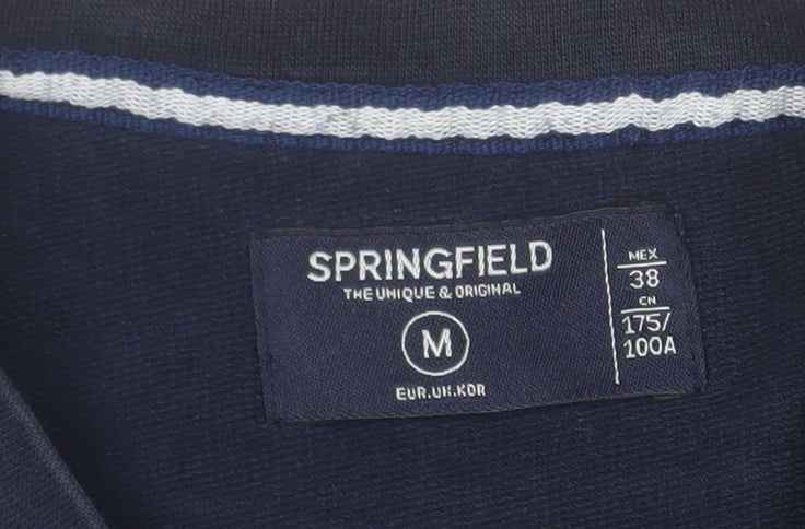 Springfield Men's Blue Cotton Baseball Graphic Pullover Sweatshirt M