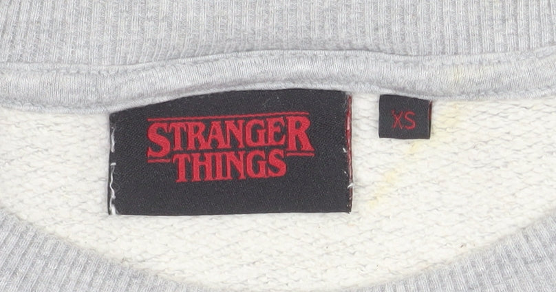 Additional view of Stranger Things unisex grey xs pullover sweatshirt graphic print