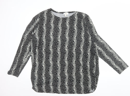 Stella Morgan Women's Black Geometric Long Sleeve Pullover Jumper Size 14