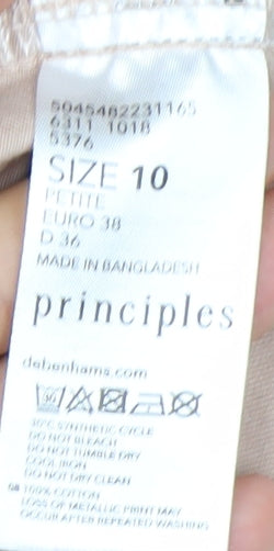 Brand and care label for Principles Women’s Beige Petite, size UK 10, Cotton Military Jacket
