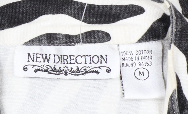 New Direction Women's Zebra Print Cotton Biker Jacket M