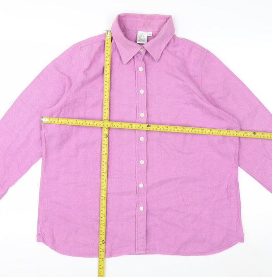 Oxford Shirt Co. Women's Pink Cotton Button-Up Shirt Size 18 Long Sleeve