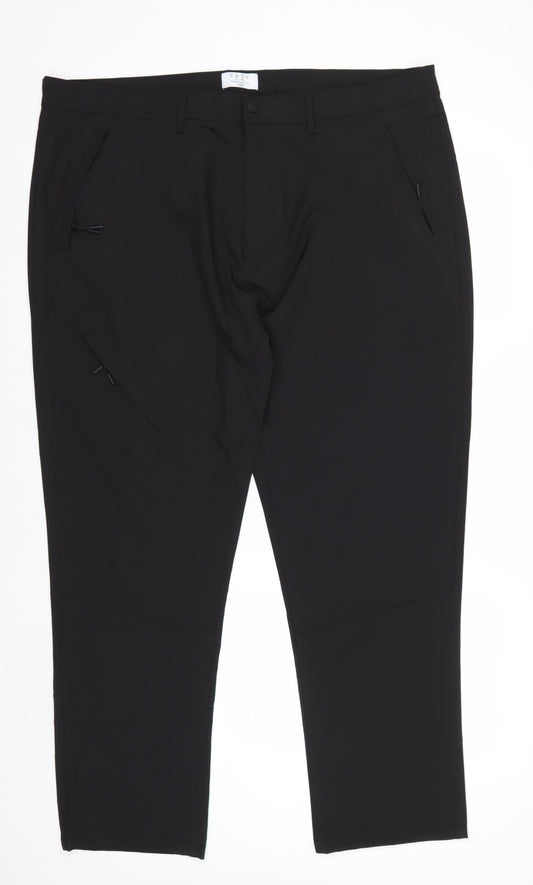 EASY Men’s Black Tapered Fit 40S Smart Trousers