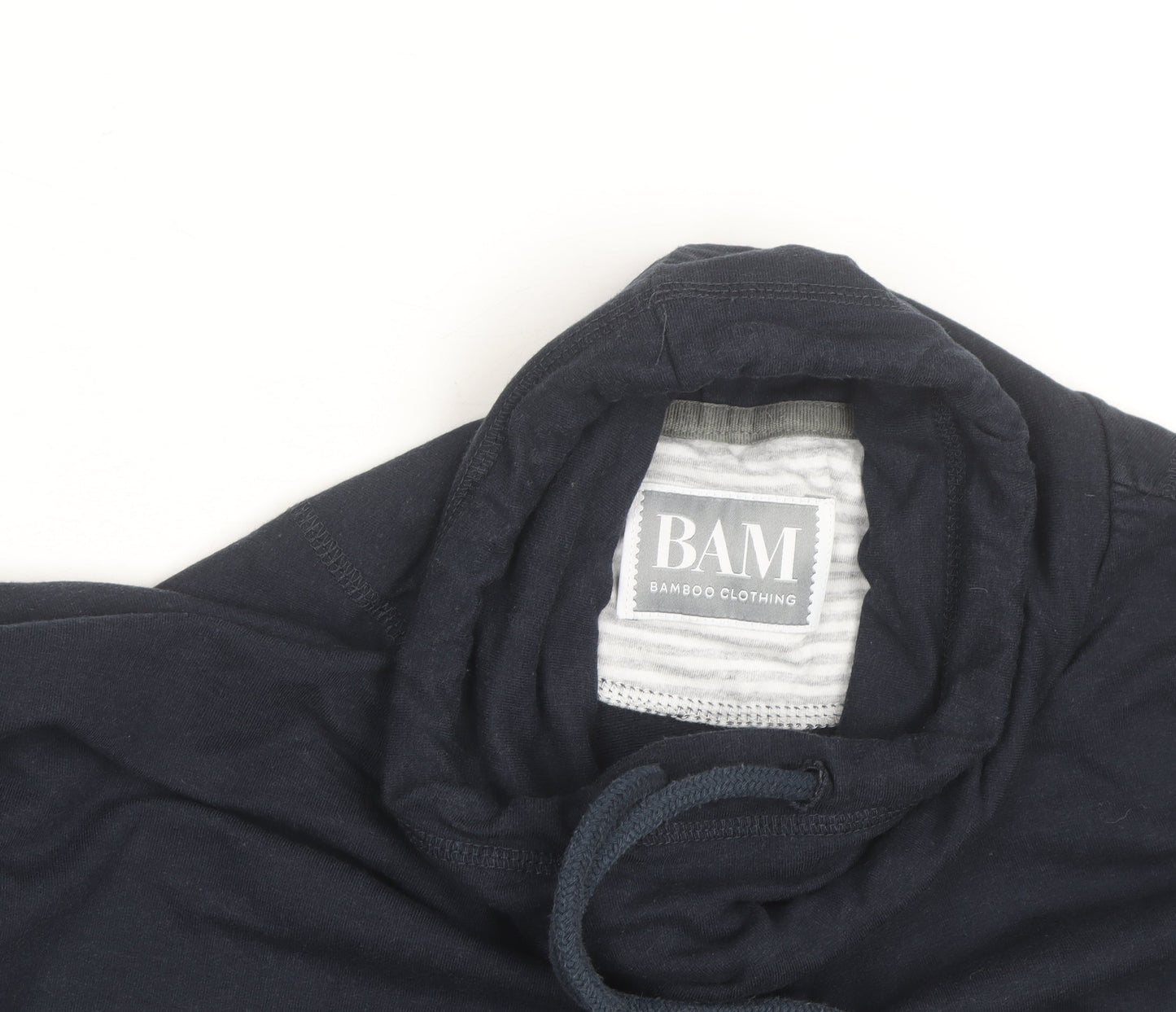 BAM Women's Navy Drawstring Cowl Neck Pullover Hoodie Size 10