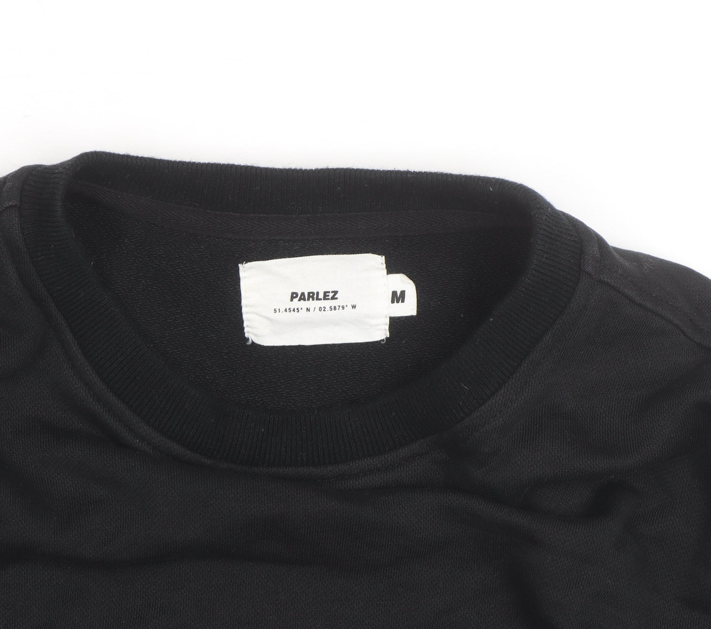 Parlez Men's Black Medium Crew Neck Pullover Sweatshirt