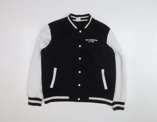 New Balance Men's Black Varsity Jacket M Cotton Blend