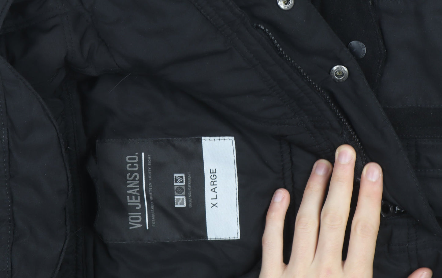 Voi Jeans Co. Men's Black XL Hooded Puffer Jacket Winter Casual