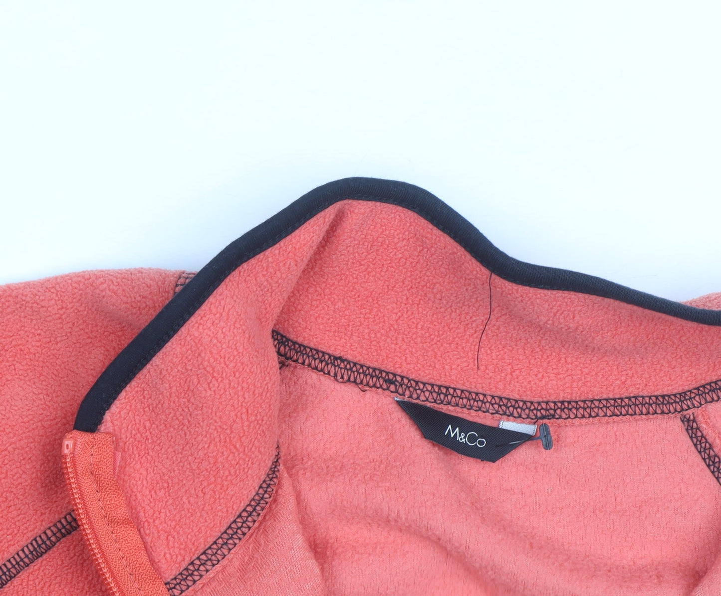 M&Co Women Orange Fleece Full Zip Jacket Size 18 Lightweight Activewear