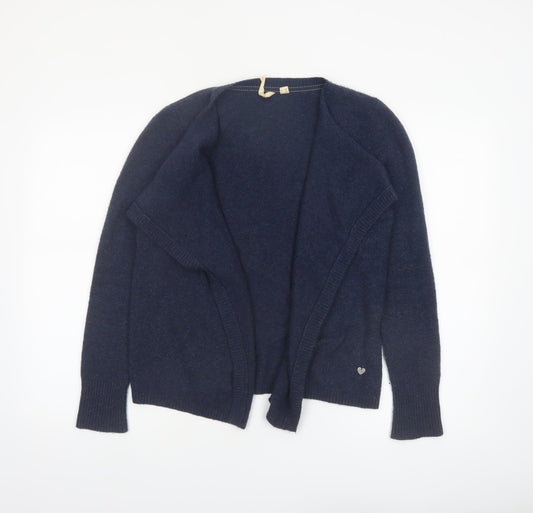 White Stuff Women's Blue Wool Blend Open Cardigan Size 10