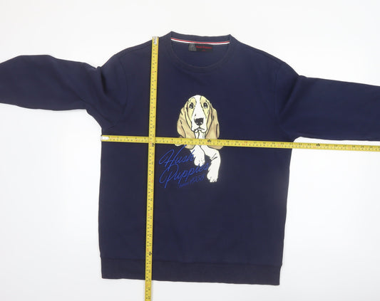 Hush Puppies Men's Blue L Crew Neck Graphic Sweatshirt