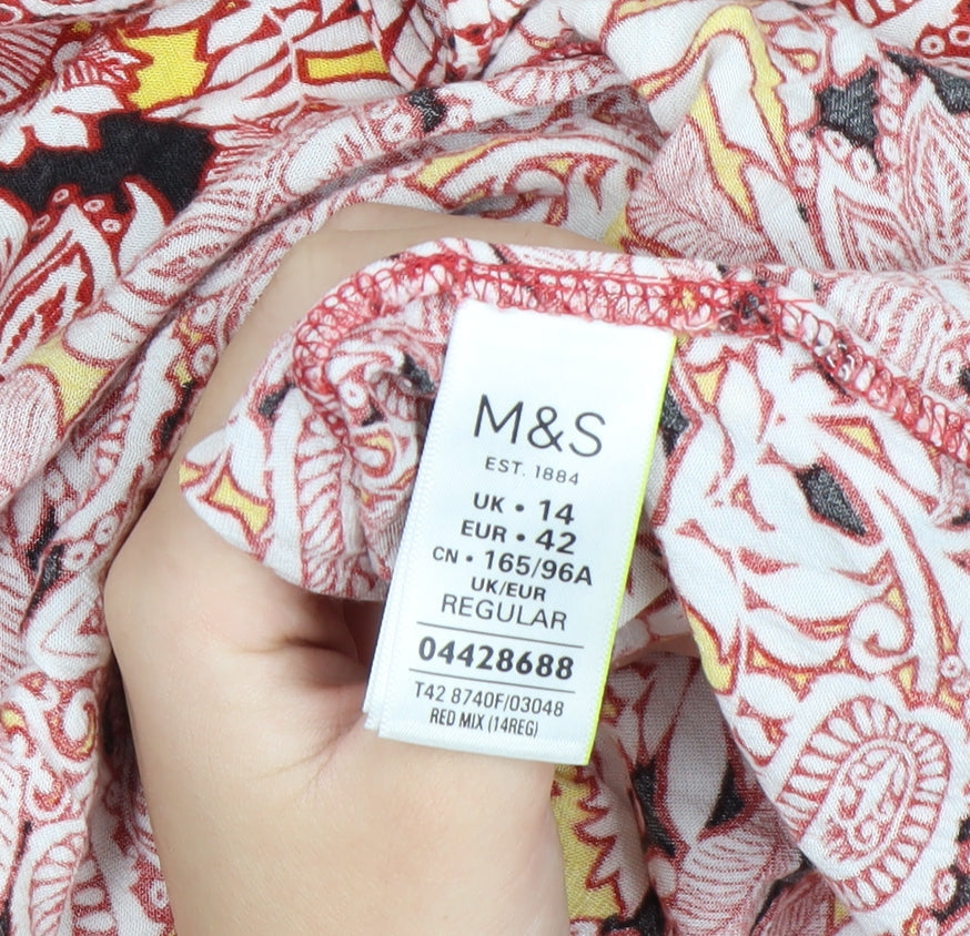 Marks and Spencer Women’s Multicoloured Paisley Slip Midi Dress Size 14