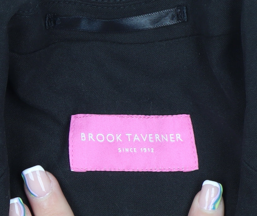 Brook Taverner Women's Black Single-Breasted Suit Jacket Size 14R