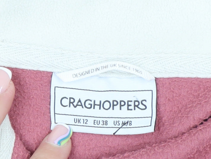 Craghoppers Women Pink 1/2 Zip Fleece Sweatshirt UK 12