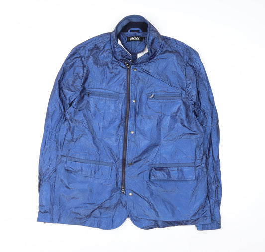 DKNY Men's Blue Lightweight Full Zip Jacket Size L Regular Fit