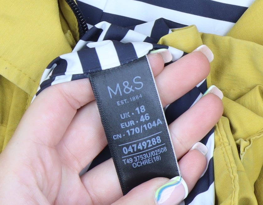 Marks and Spencer Women’s Yellow Hooded Parka Jacket Size 18