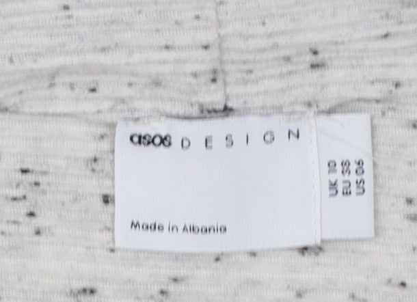 Brand and care label for ASOS DESIGN Women’s Ivory Fleck Knit Wide-Leg Jumpsuit UK 10