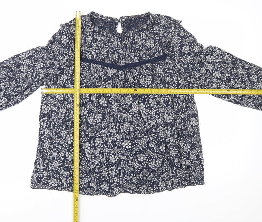 Marks and Spencer Women's Blue Floral Viscose Tunic Blouse UK 14