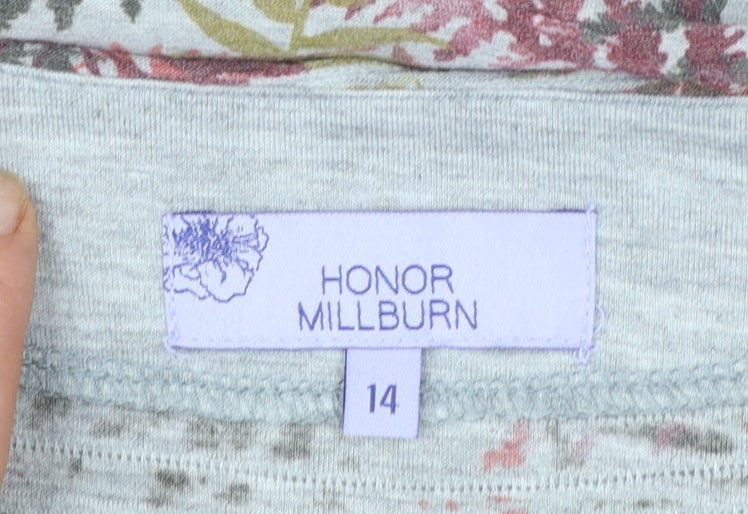 Honor Millburn Women’s Multicoloured Floral Jersey Top Size 14